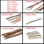 10 Sets Mini Micro JST 2.0 PH Male Female Connector 2/3/4/5/6/7/8/9/10-Pin Plug With Terminal Wires Cables Socket 200MM 26AWG