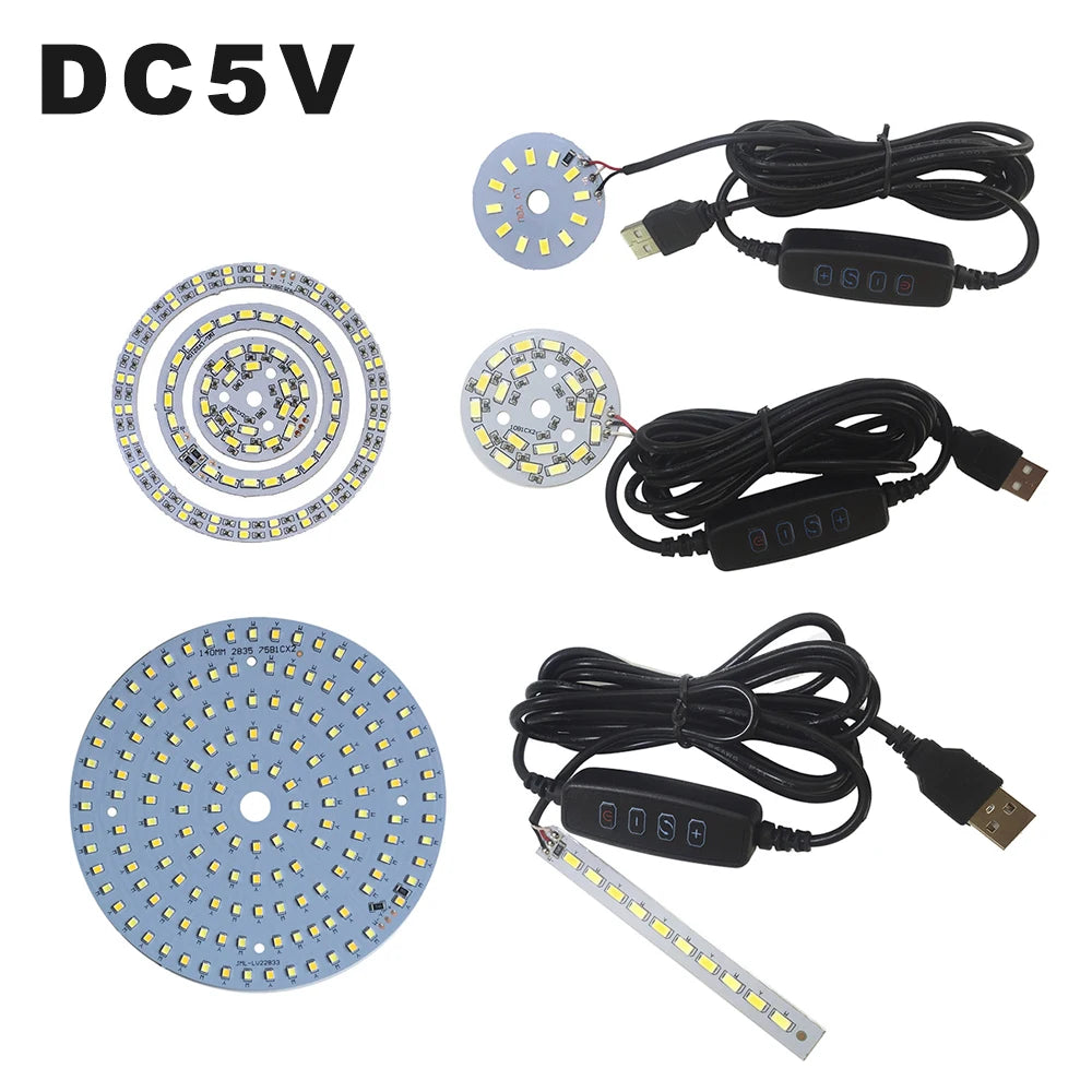 DC5V Dimmable LED Chips 5730 SMD LED Lamp 5W 6W 10W LED Light Beads White Warm White DIY Light Adjustable LED Bulb USB Dimmer
