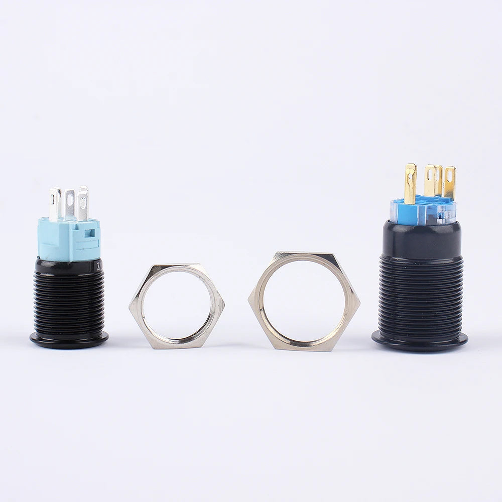 1PC Fog lamp LED Momentary Fixation locking waterproof 16mm 19mm Metal Push Button Switch 3V 5V 12V 24V 220V symbol customized