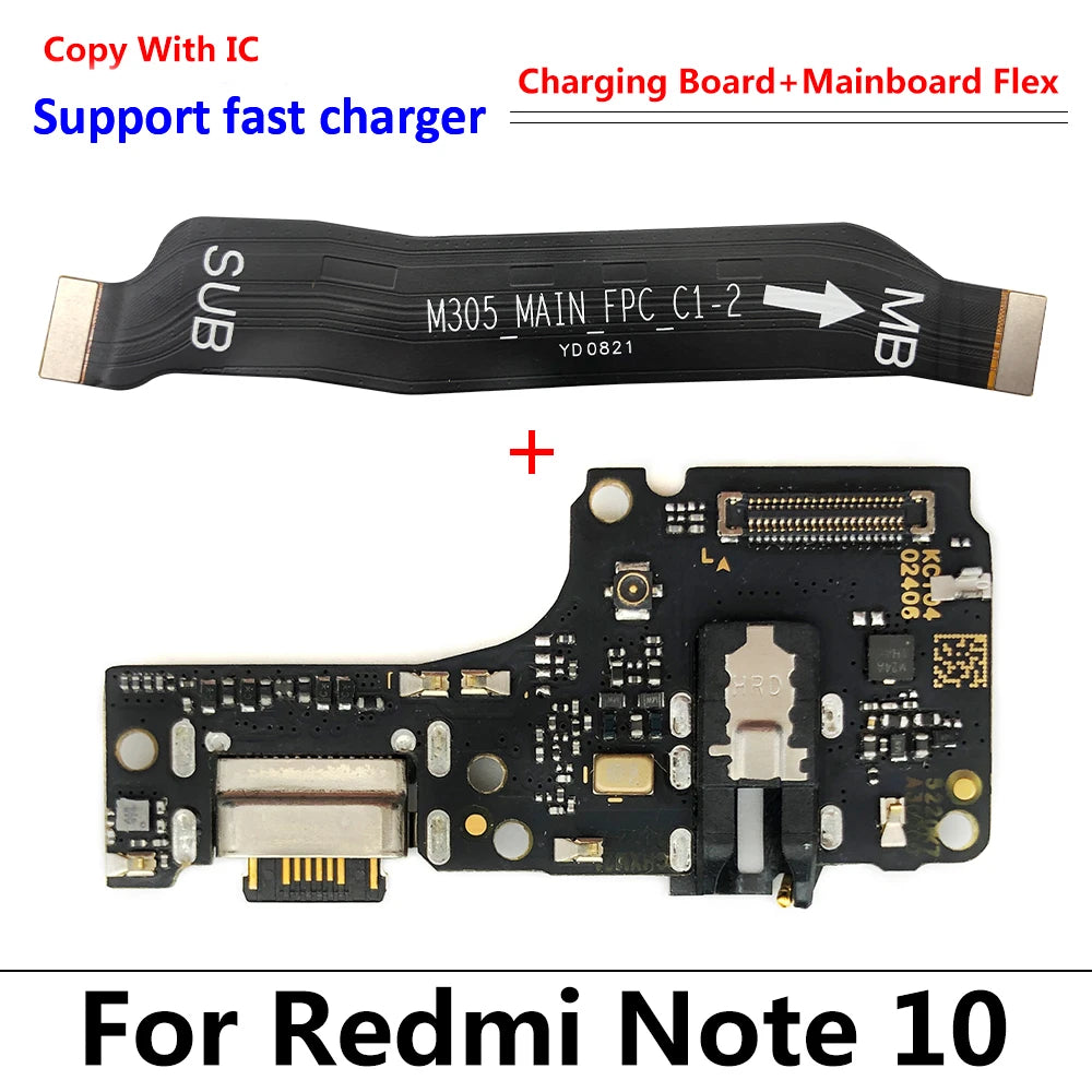 NEW USB Charging Port Dock Board Connector Main FPC Motherboard Flex Cable For Xiaomi Redmi Note 9 10 7 Pro 10S 11 4G 5G 8 fast
