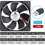 2pcs Gdstime 5V USB PC Fan 40mm 50mm 60mm 80mm 90mm 120mm 140mm for Receiver DVR Playstation Xbox Router Computer Cabinet Cooler