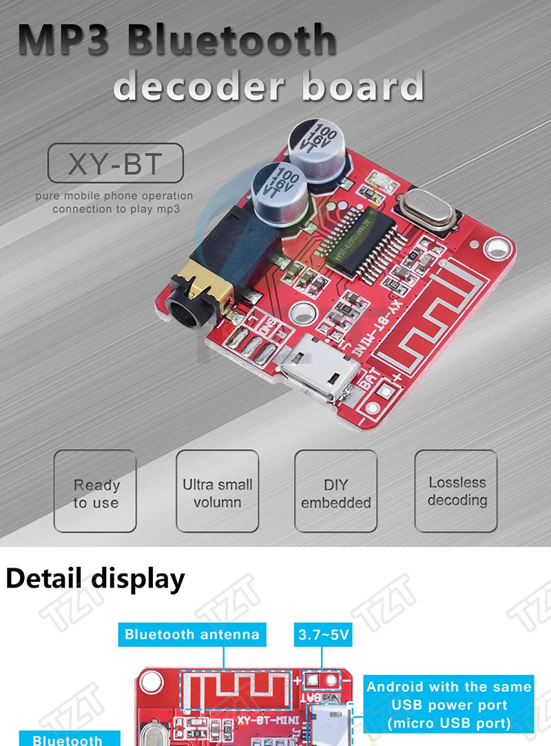 Bluetooth Audio Receiver board Bluetooth 4.1 BT5.0 Pro XY-WRBT MP3 Lossless Decoder Board Wireless Stereo Music Module With Case