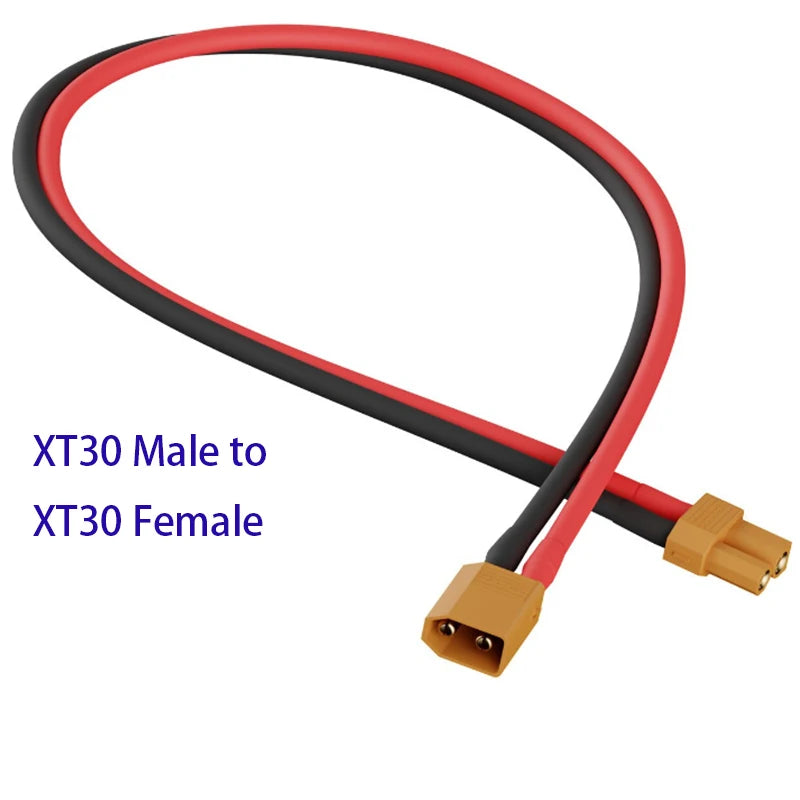 XT30 XT60 XT90 XT90S EC2 EC3 EC5 Tamiya MPX Deans JST Male to Female Extension Cable Wire 14awg 10/15cm for RC Battery Charger