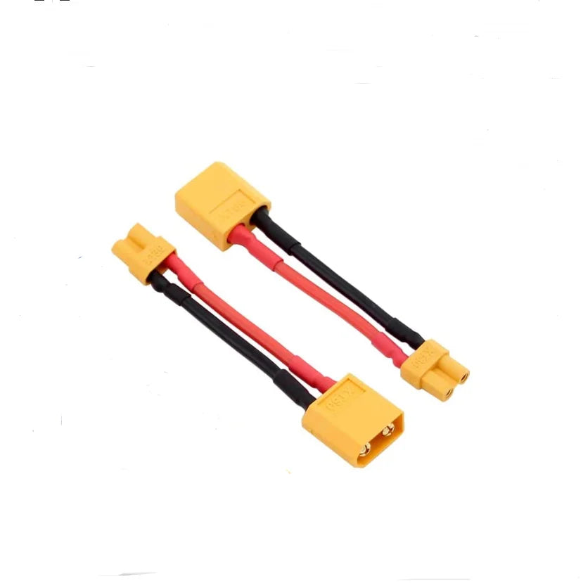 2Pcs XT60 Male Female to Deans Mini Tamiya XT30 EC3 MPX Tamiya Male Female Connector Adapter with 14awg 4cm Wire for RC Battery