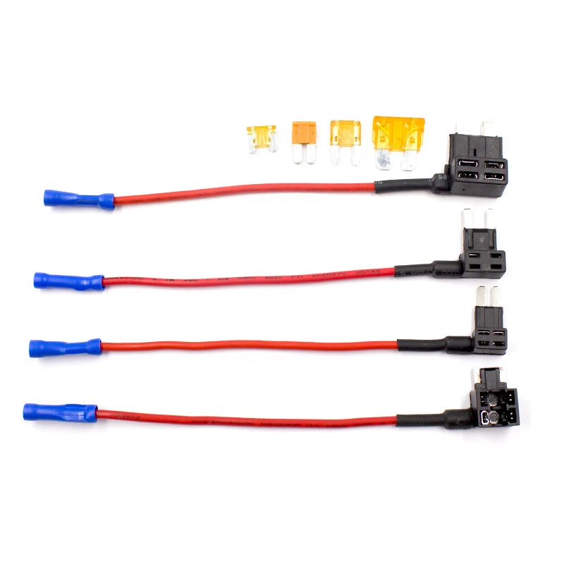 4PCS Car Vehicle Circuit Fuse Tap Adapter Blade Standard Low Profit Mini Micro ATM ATC APM Add-A-Circuit Holder 12-24v