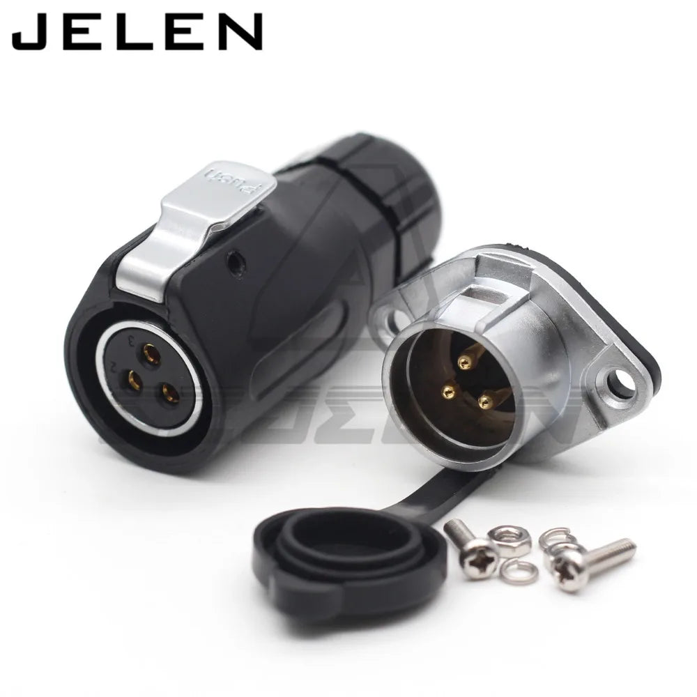 XHE20,  IP67 2/3/4/5/6/7/8/9/10/12 pin Waterproof connector, M20 Panel mount power cable connector male(socket) and female(plug)