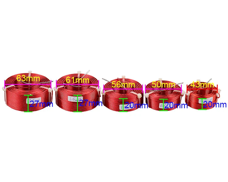 GHXAMP 1PCS 1.2mm Speaker Crossover Inductor Coil Oxygen-Free Copper Frequency Divider Coil Inductance 0.21mH 0.5mH 1.0mH 1.5mH