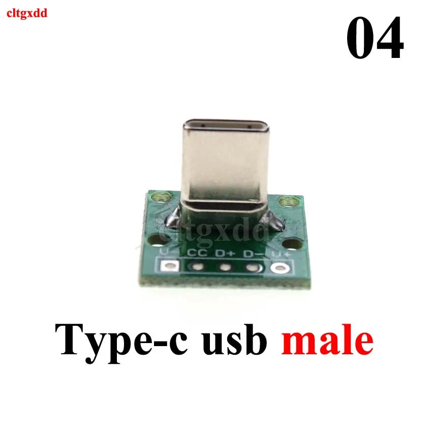 1pcs Micro Mini USB Type C USB 2.0 3.0 Male Female PCB Connector 90 Degree Data Charging Cable Jack Test Board with Pin Header