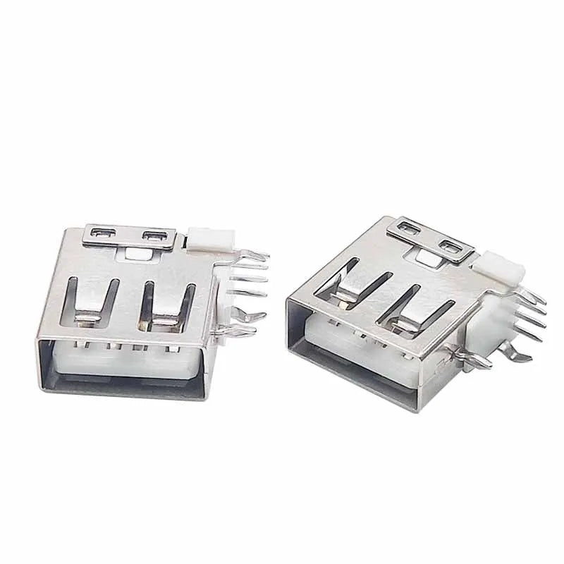 5/10Pcs USB 2.0 Type A Female Connector 90 Degree Right Angle Side Mount PCB Socket Adapter
