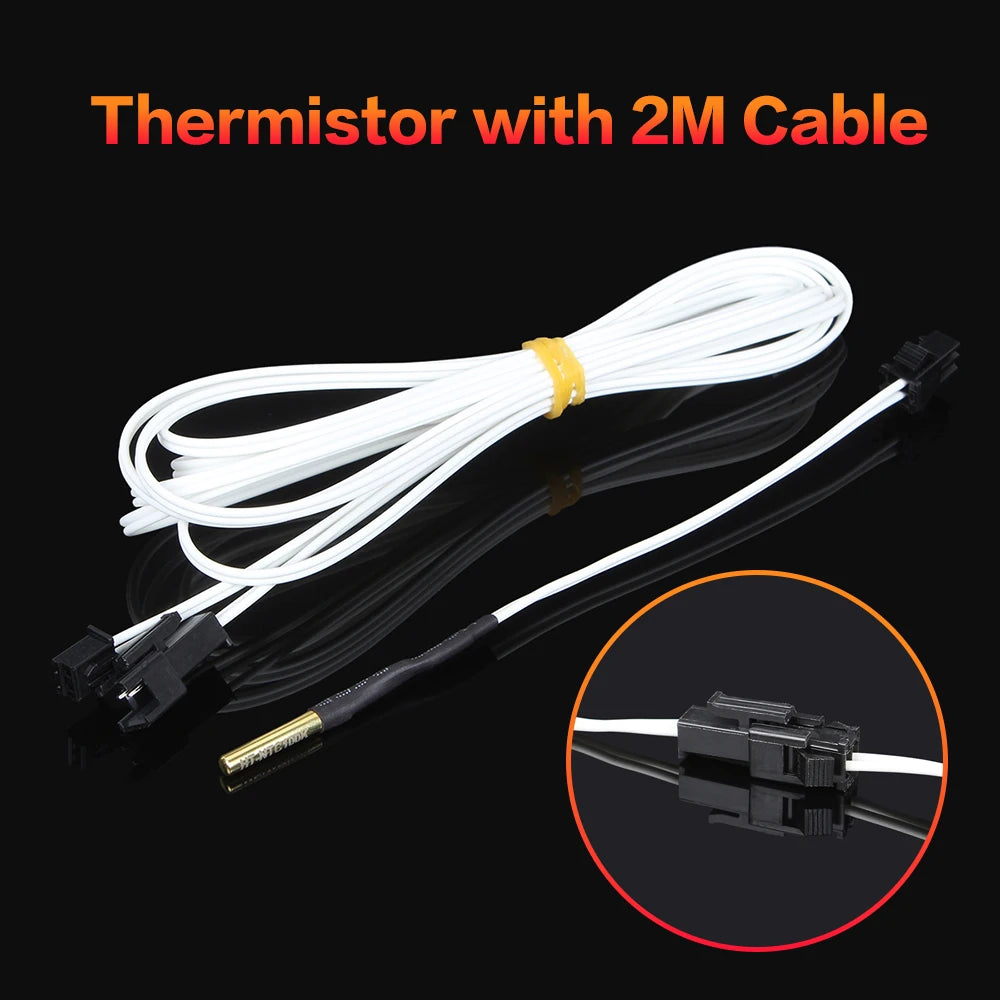 3DSWAY 3D Printer Parts HT-NTC 100K ohm B3950 Thermistor Cartridge Sensor with SM Plug High Temperature for E3D V6 PT100 Hotend