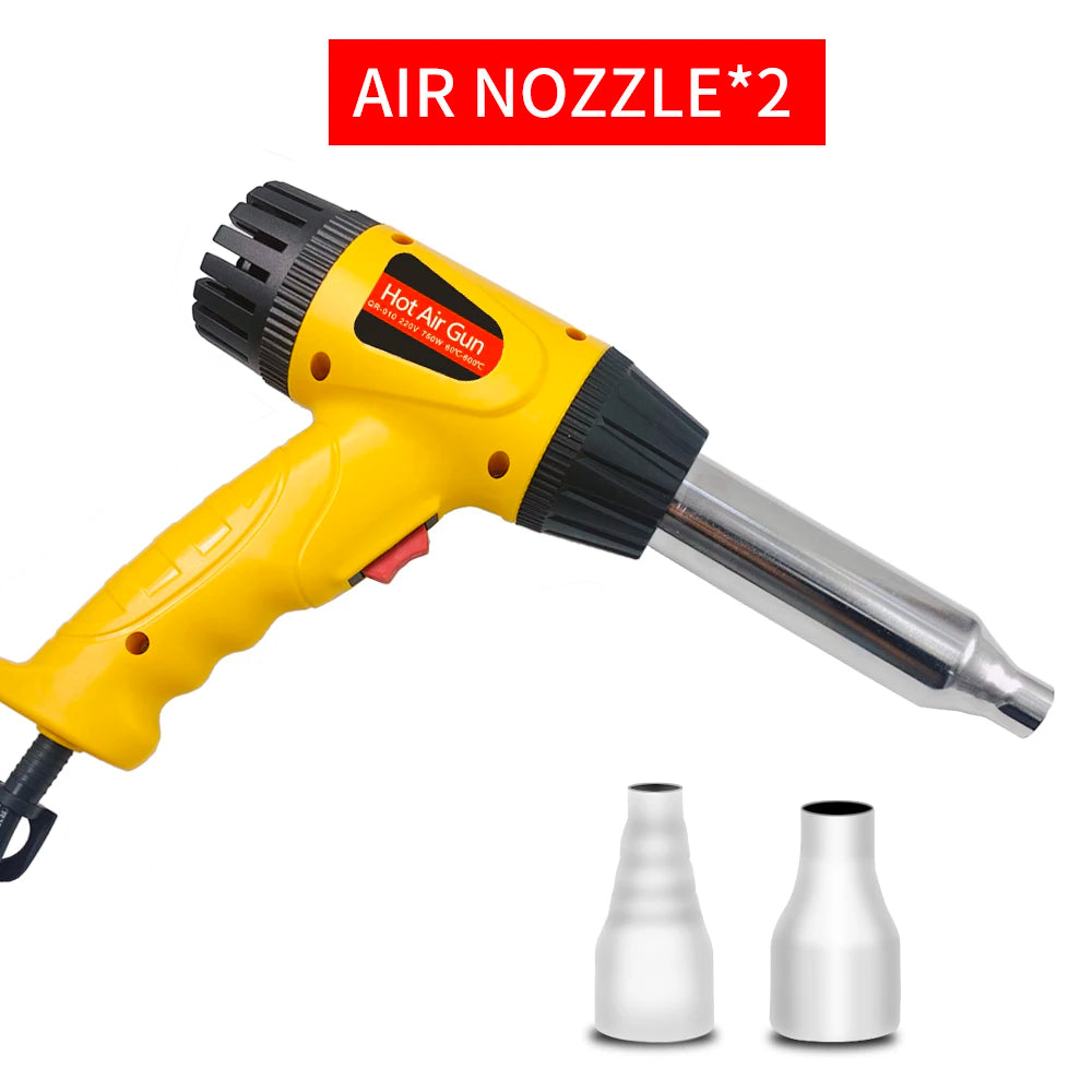 750W Electric Hot Air Gun Heat Gun Temperature Adjustable Welding Gun Auto Plastic Pipe melting Welding Repair Tool 600C