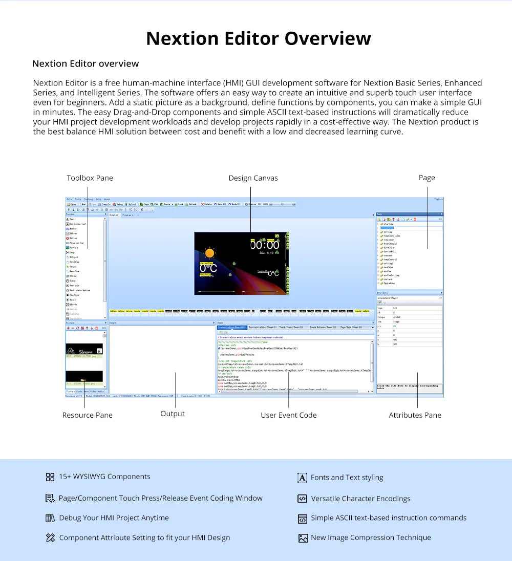 NEXTION 2.4” 2.8” 3.5” Discovery Series HMI Resistive Touch Display Module Free Simulator Debug Support Assignment Operator