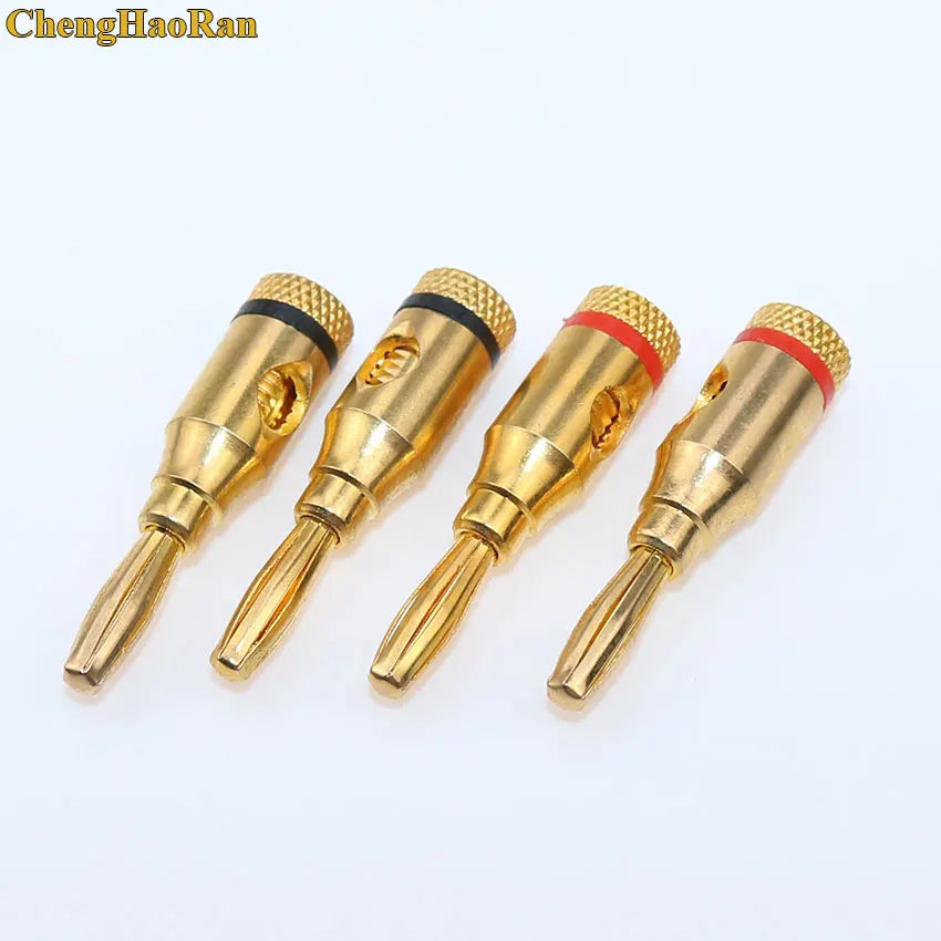 ChengHaoRan 4mm Gold-Plated Musical Audio Speaker Cable Wire Banana Plug Connector Plated Musical Speaker Cable Wire Pin