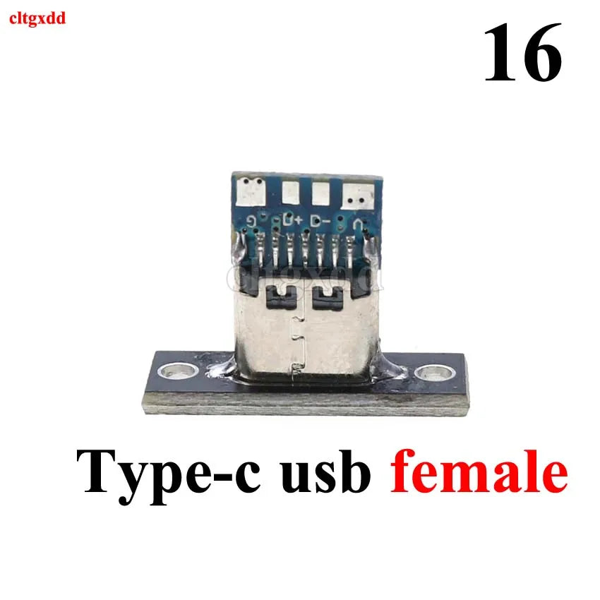 1pcs Micro Mini USB Type C USB 2.0 3.0 Male Female PCB Connector 90 Degree Data Charging Cable Jack Test Board with Pin Header