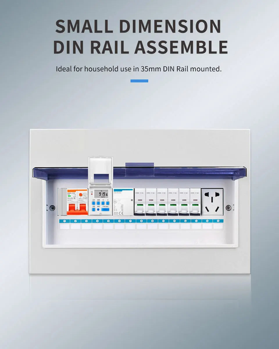New Type Din Rail 2 Wire Weekly 7 Days Programmable Digital TIME SWITCH Relay Timer Control AC 220V 230V 12V 24V 48V 16A 30A
