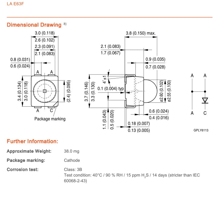 10pcs, 3528 AMBER RED TOP LED WITH LENS, PLCC-4, 50mA, 2.15V, 8650mcd, 617NM,  COMMON CATHODE LA E63F LAE63F