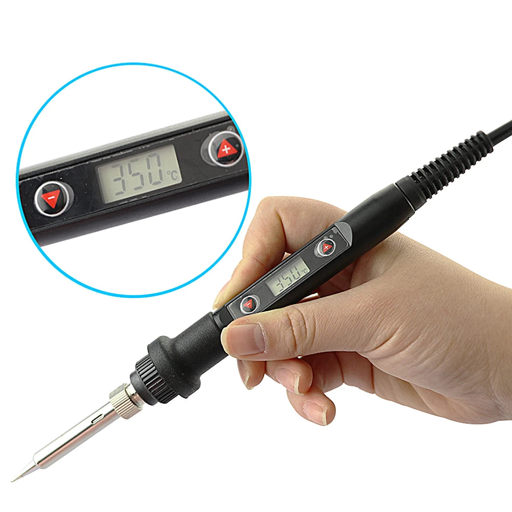 Adjustable Temperature Solder Iron 80W 220V / 110V LCD Electric Soldering Iron Welding Repair Tools