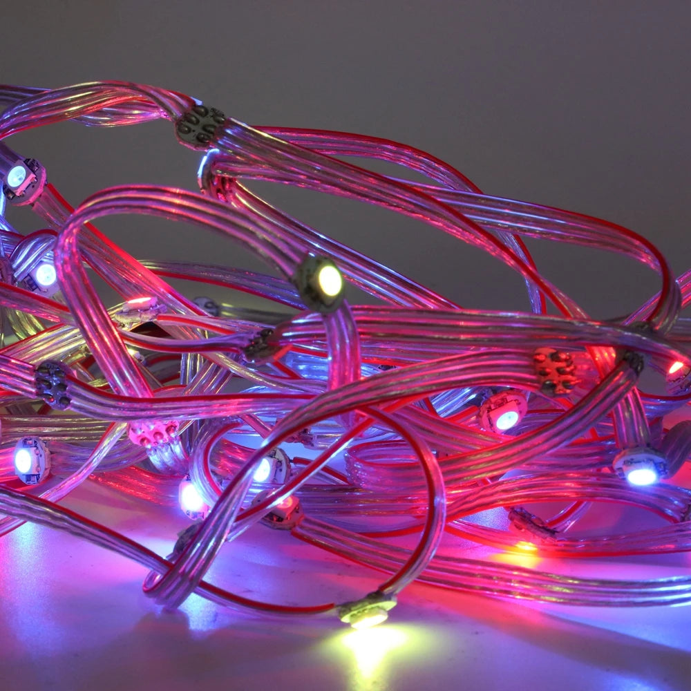 10/25/50/100Leds/String WS2812B Pixels RGB LED Strip Module Heatsink Board Nodes Addressable Individually DC5V