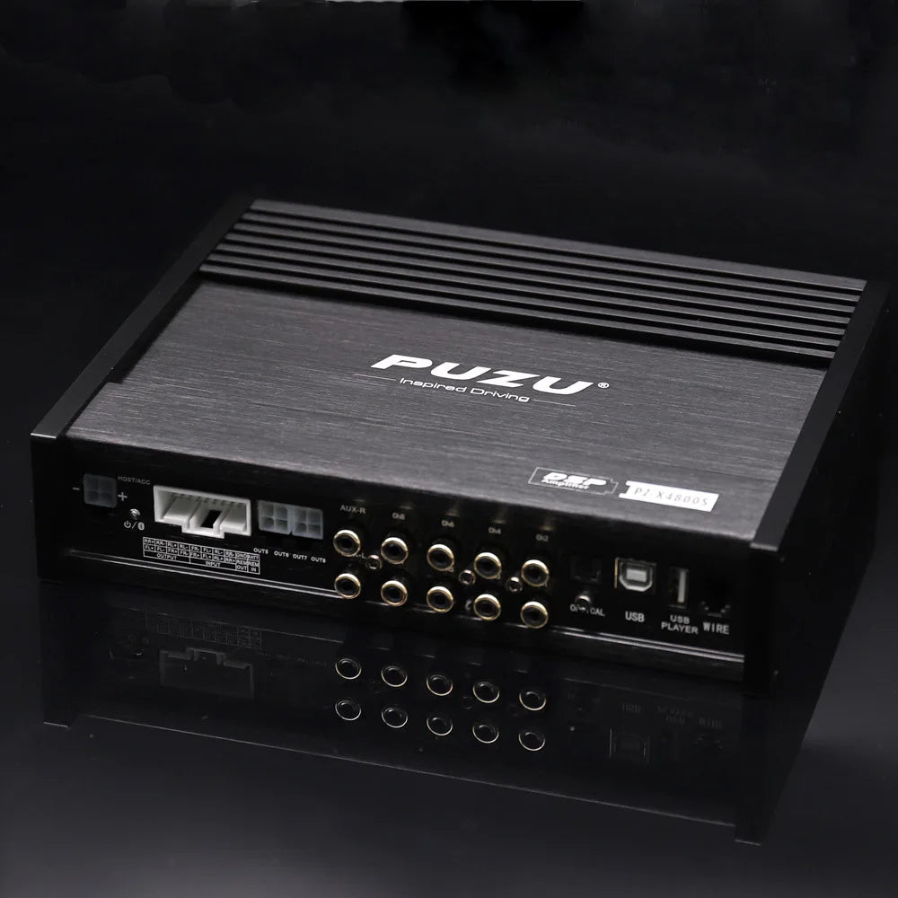 PUZU PZ-X4800S 6core 32bit 8CH With Power Car Audio DSP Digital Signal Processor Built In Amplifier 8X150W Support BT5.0 OPT