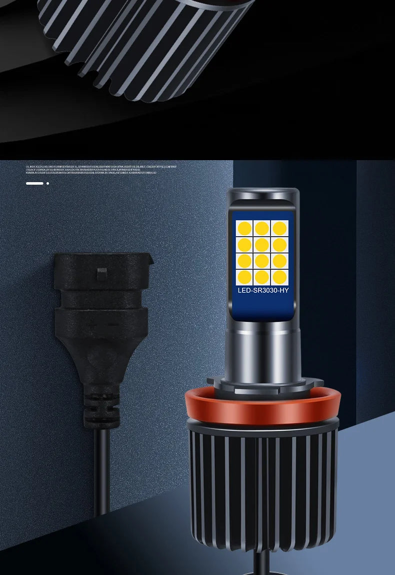 2PCS Strobe Car Fog Lamp H1 H3 H8 H11 LED 9005 HB3 9006 Hb4 H7 Auto Daytime Running Light Flash Driving Bulb White