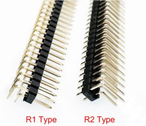 10pcs 2.54mm 1x40P Right Angle Extend Extra Long B6-12mm 90d R1 R2 Gold plated Single Row Cuttable PCB Male RA Pin Header Jumper