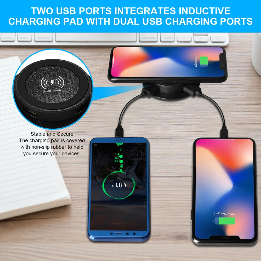 Fast Wireless Charger Pop-up Desktop Embedded Fast Wireless Charger With USB Port 30W Universal For Iphone Xiaomi Smartphone