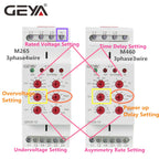 GEYA GRV8-10 NEW 36mm Width 3 Phase Voltage Monitoring Relay with Reset Time 0.1s-10s