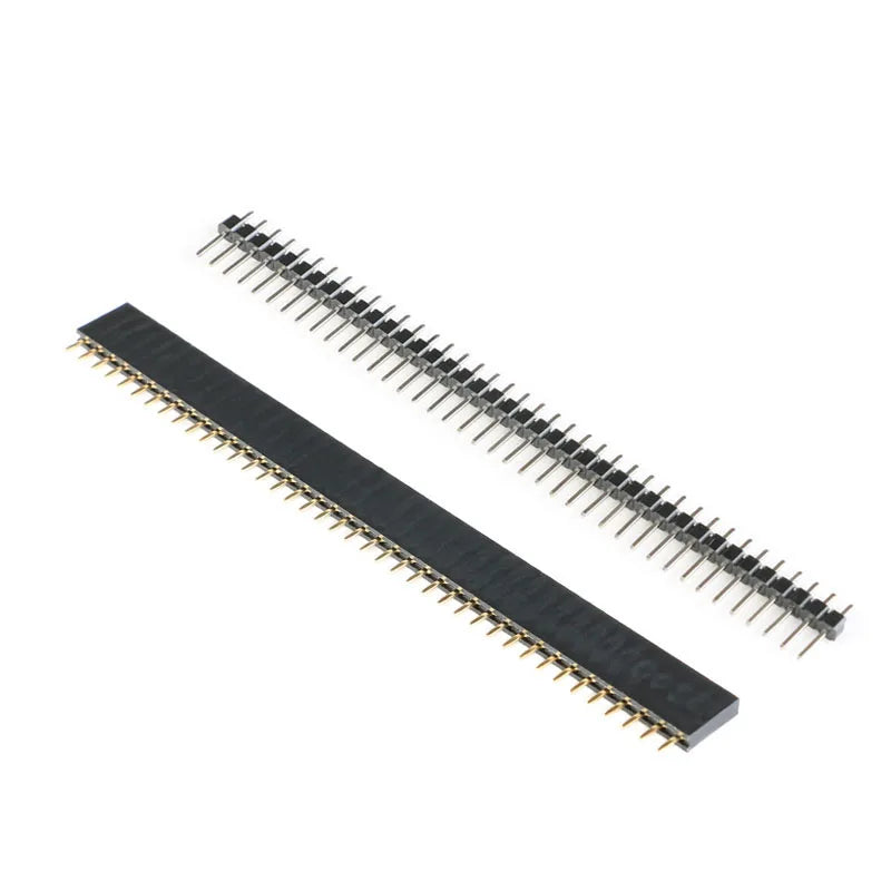 10Pcs-2Pcs 40 Pin 1x40 Single Row Male and Female 2.54 Breakable Pin Header PCB JST Connector Strip for Arduino Black
