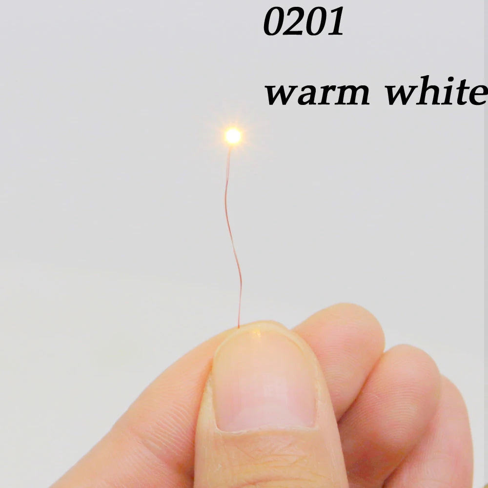 100Pcs Wired Led SMD Lamp 0402 0603 0805 1206 0201 LED Pre-Soldered Micro Litz Leads Wires 20cm For Railway Landscape Lighting