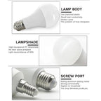 6pcs/lot E27 LED bulb AC 220V SMD2835 3W 6W 9W 12W 15W 18W 20WLED lamp Saving Cold Warm White Led Bulbs for Outdoor Light