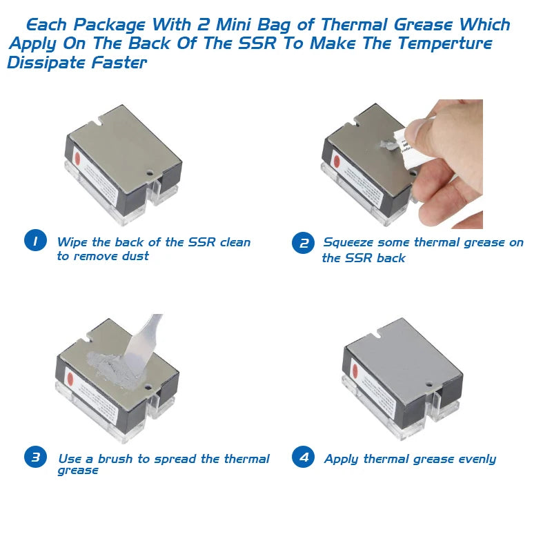 CG SSR-40VA  24-480VAC 40A Single Phase Solid State Relay Resistance Voltage Regulator with Heat Sink and Potentiometer A Knob