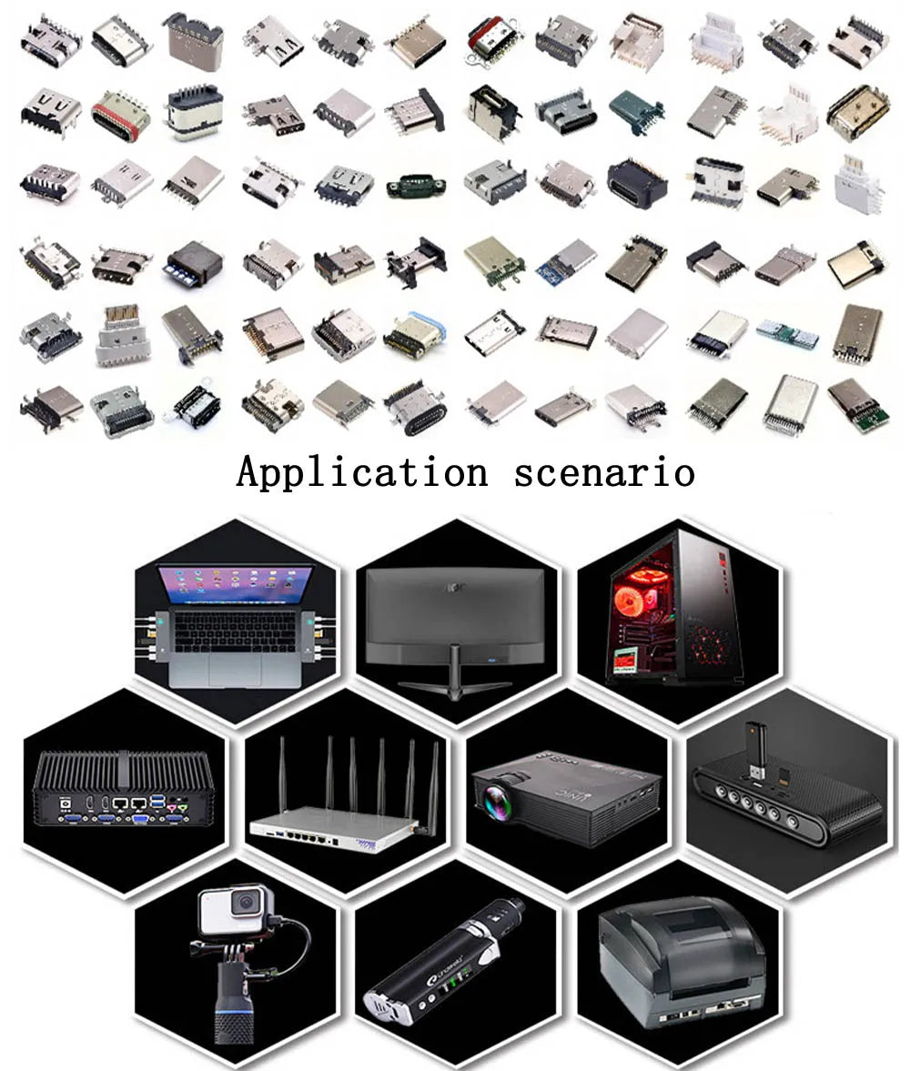 2-5pcs TYPE-C Micro USB SMT Connector Vertical Plug-in Board 16 Pin Jack Socket Female For MP3/4/5 Other Mobile Tabletels