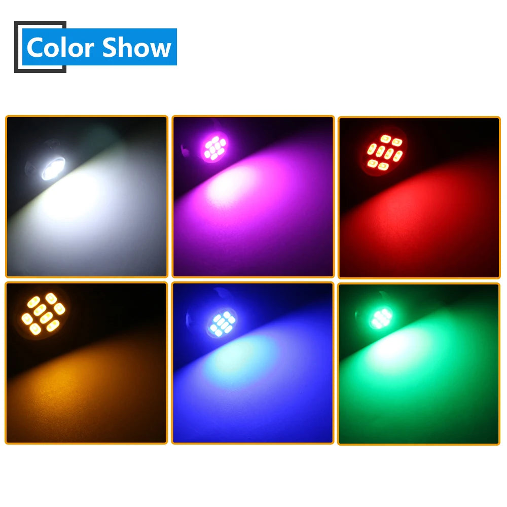 10Pcs AC/DC 6V 6.3V Led Bulb Arcade Pinball Car Light T10 W5W 555 192 168 194 1206 8 SMD LED White Blue Red Green Amber Pink