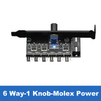 PCI Fan Speed Controller,12V Molex 4pin or SATA Powered 6 8 Fan Hub,PWM 4 pin CPU Radiator 3pin Case Cooler Temperature Control