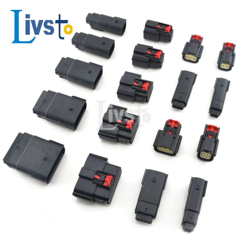 1 Set 2 3 4 6 8 12 16 20 2Pin Way Molex Car Waterproof Connector Tail Lamp Male Female Socket Plug 33471-0301 33472-0601