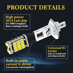 Kevanly 2Pcs H1 H3 T10 W5W BA9S LED 10W 4012smd 24led Car Fog Limp Auto DRL Daytime Running Light Reading Plate Light 6500K 12v