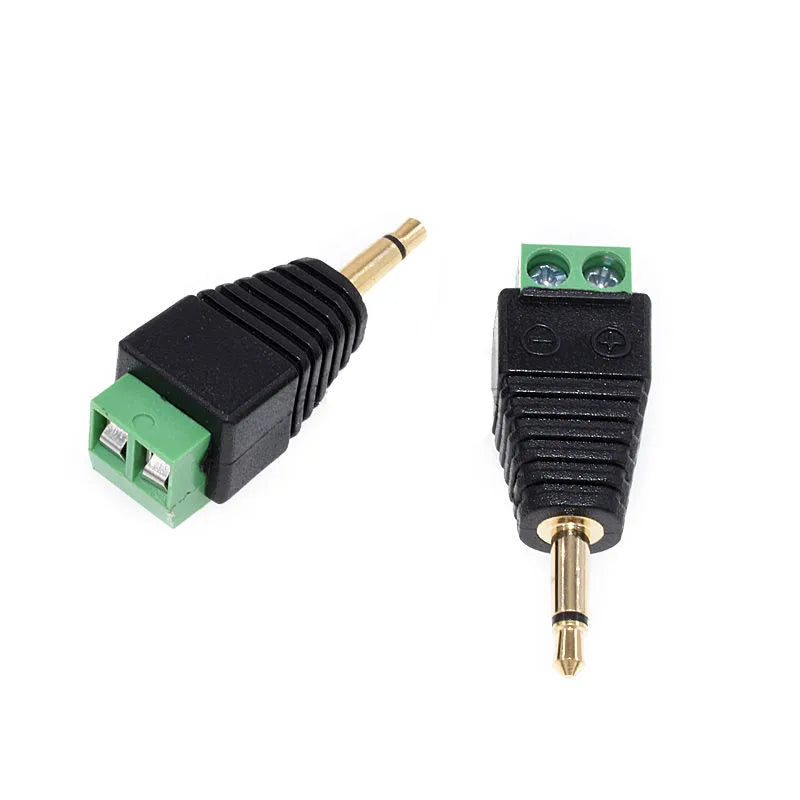 Earphone Audio Jack 3.5mm Connector Stereo Adapter 3.5mm RCA Audio Mono Channel Plug to Screw Terminal Audio Mono Channel Plug