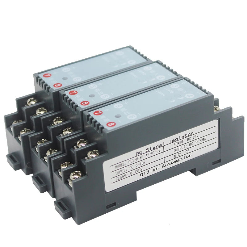 DC Signal Converter 4-20mA 0-10V 0-20mA 50mA 75mV Signal Transmitter Current Voltage Transducer DC24V