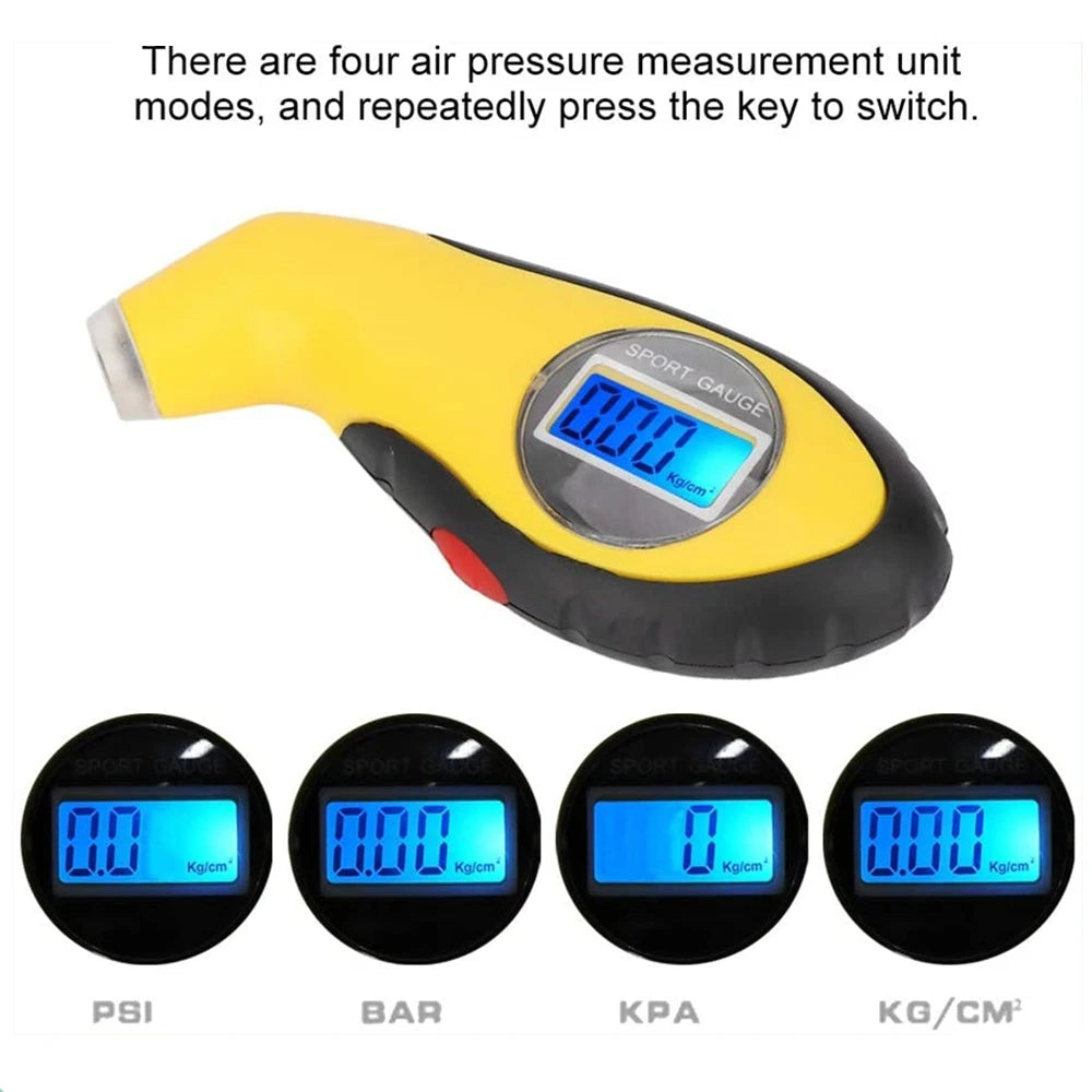 Digital Tyre Air Pressure Gauge Meter LCD Electronic Car Tire Manometer Barometers Tester Tool For Car Motorcycle Security Alarm