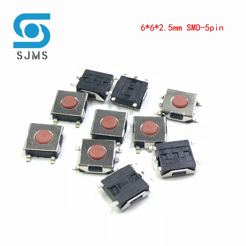 20/100PCS/LOT 6*6*2.5 / 3.1 / 3.7 / 4.3 mm SMD Switch 4 / 5 Pin feet Touch Micro Switch Push Button Switches Red 6X6 Tact Switch