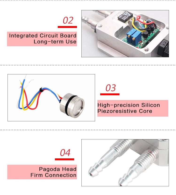 QDF70B -10kPa-10kPa 4-20mA 0-10V Wind Differential Pressure Transmitter Air Pressure Sensor
