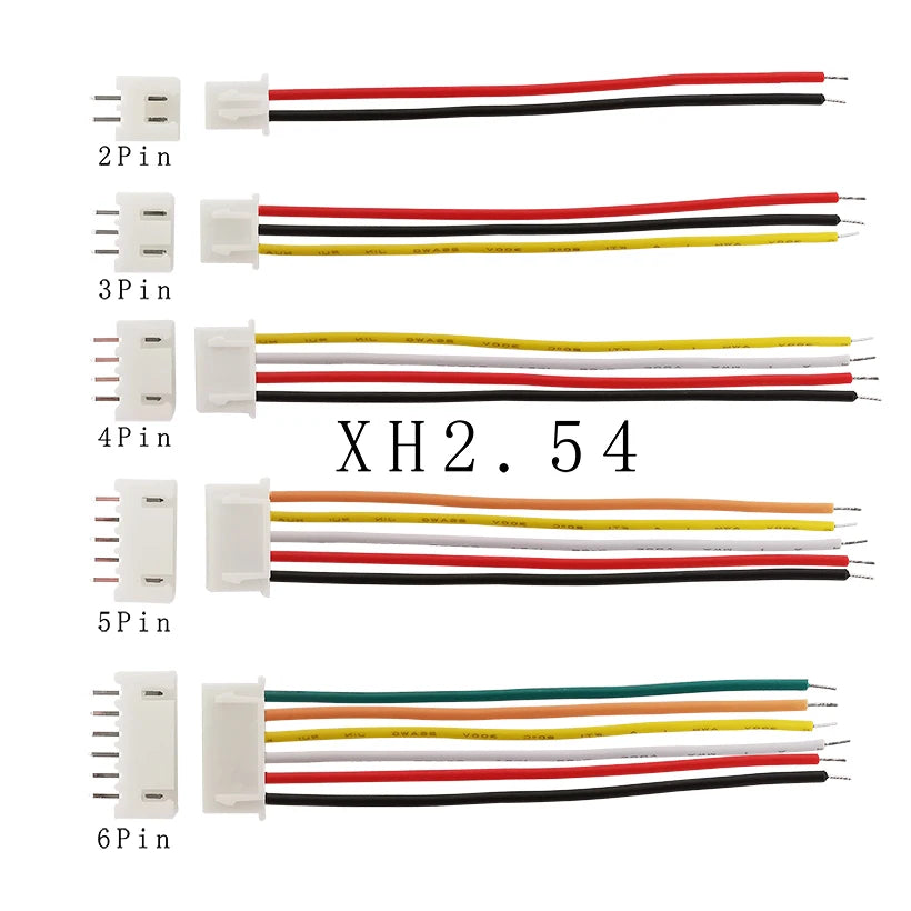 5Set Micro JST PH2.0mm XH2.54mm Male Female Wire Connector Kit JST 2/3/4/5/6 Pin Plug With Terminal Extension Cable Socket 26AWG