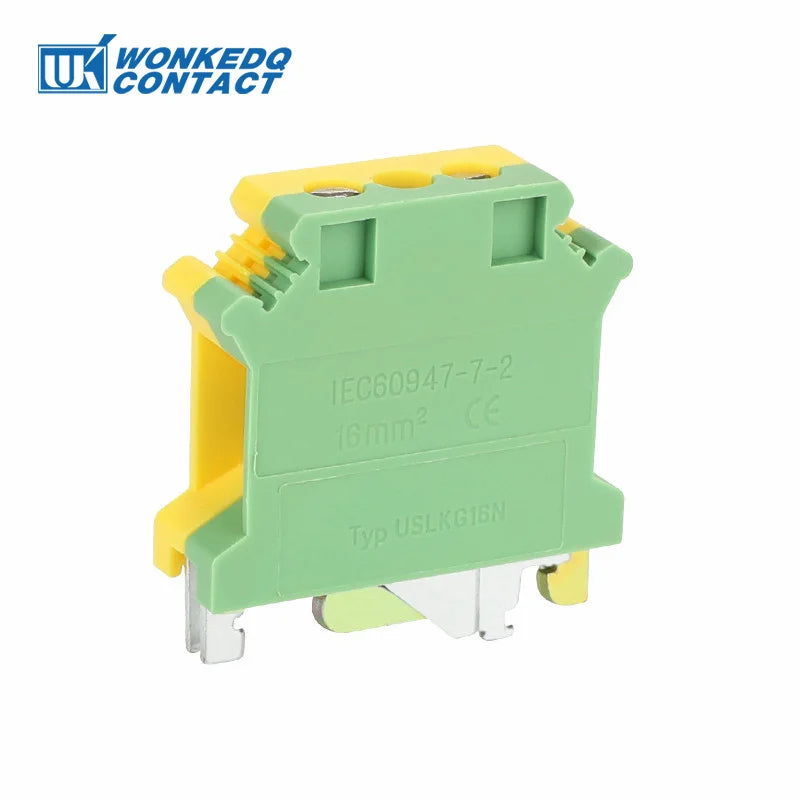 UISLKG16 Screw Installation Ground Din Rail Terminal Block, Universal Electrical Connector, Protective Earth Wire UISLKG 16