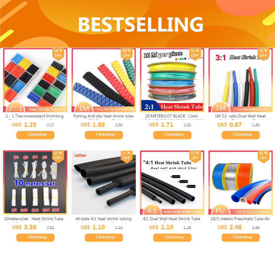 10 Meter Colorful Clear Heat Shrink Tube Shrinkable Tubing Wrap Wire Kits 2:1 Heat Shrink Tube Wrap Wire Sell DIY Connector