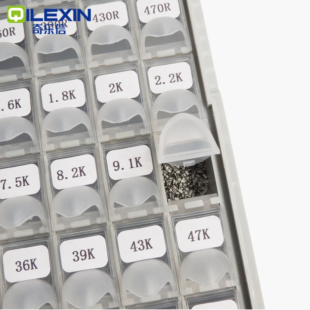 SMD Resistor Box 1% 0402 0603 0805 1206 Resistor Assortment Kit component 128 Values 0R-1M sample boxes