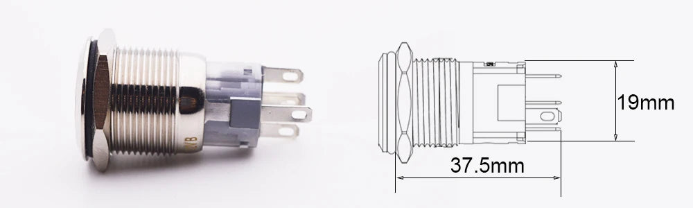 Push Button Switch Electric Waterproof Power 6v 12v Led Light Momentary on Off 8/10/12/16/19/22/25/30mm Micro Pressure Switches