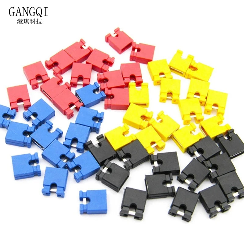 100PCS 2.54mm Jumper Cap Pin Header Jumper Blocks Connector For Circuit Board 2.54 Spacing Motherboard and/or Expansion Card G25