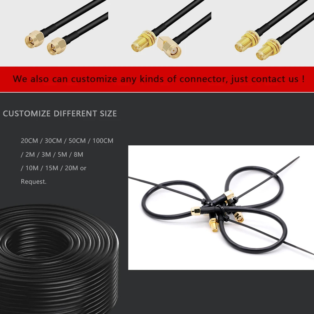 N Type To SMA RP SMA Male Female Connector Crimp for RG58 Cable Extension Jumper Pigtail L16 N To SMA Fast Delivery Brass RF