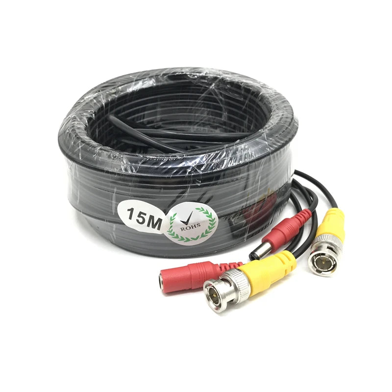 HKBTM High Quality BNC Cable Security CCTV Camera DC Power Copper Core AHD CVI Video Surveillance DVR System