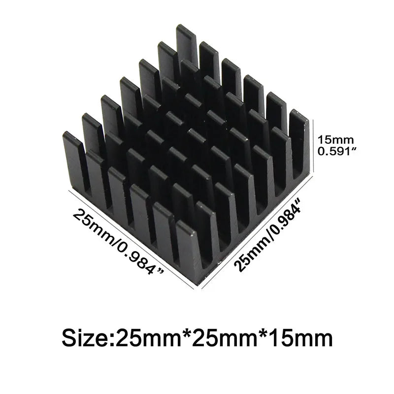 10PCS 25x25x15mm Aluminum Heatsinks  Heatsink Cooling Pad For High Power LED IC Chip Cooler Radiator Heat Sink